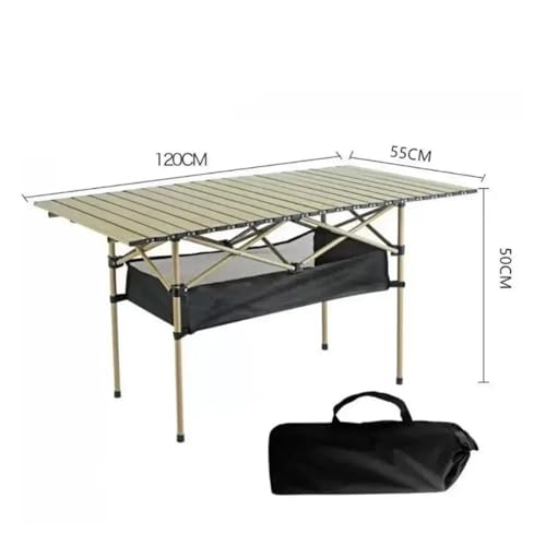 Portable Folding Camping Table with Carry Bag – 120 cm Black