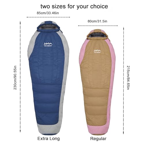 HLITMOUT Down Sleeping Bag with Pillow,Ultralight and Compact