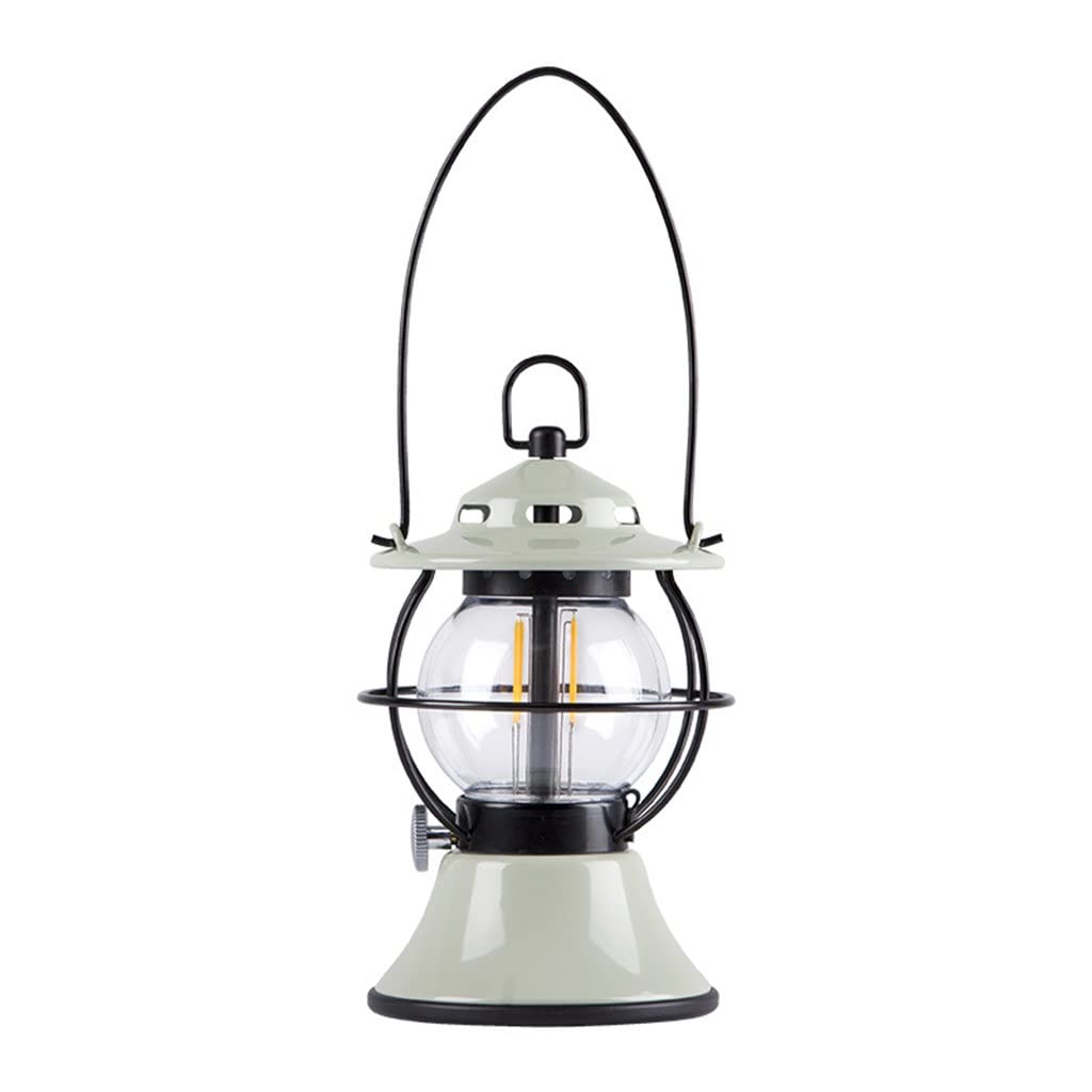 LED Retro Outdoor Camping Lantern Rechargeable Tent Light Adjust Modes 200h Runtime