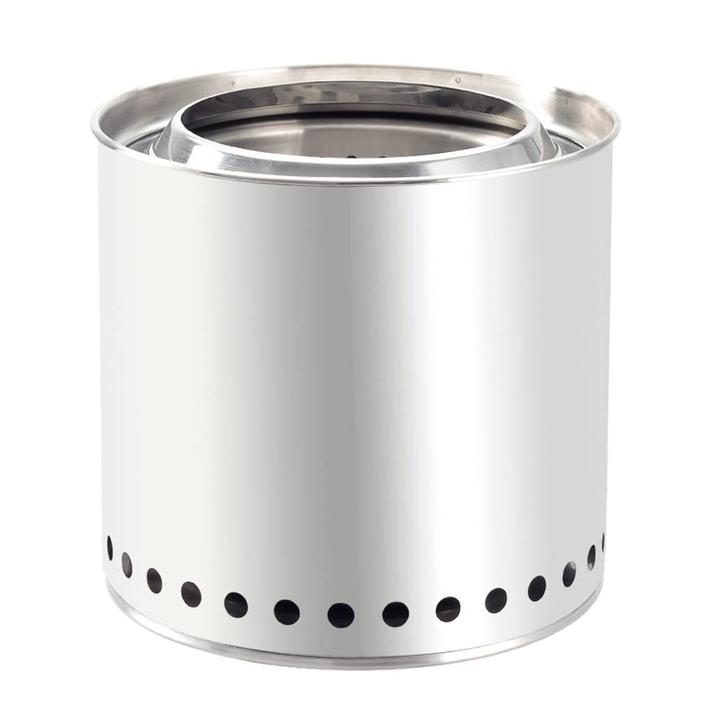 Portable Stainless Steel Wood & Charcoal Camping Stove – 32 cm