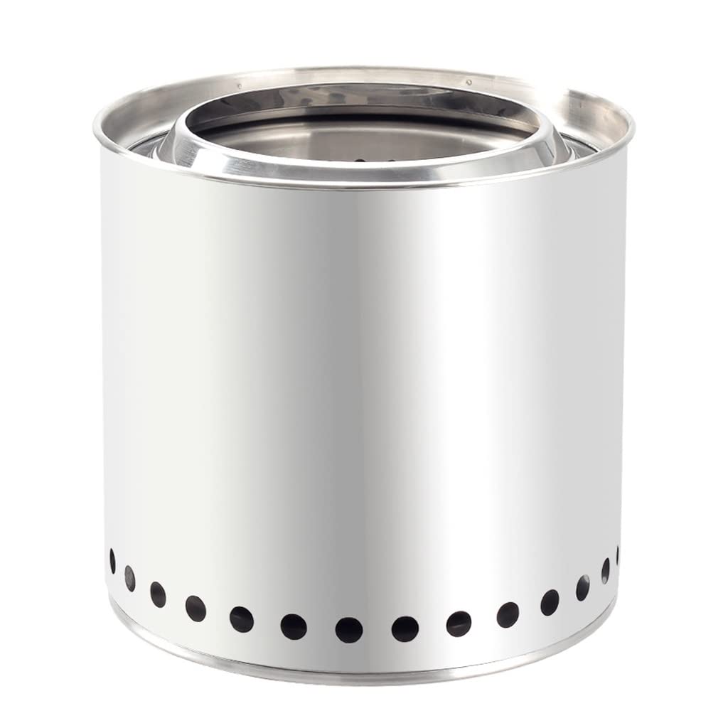 Portable Stainless Steel Wood & Charcoal Camping Stove – 32 cm