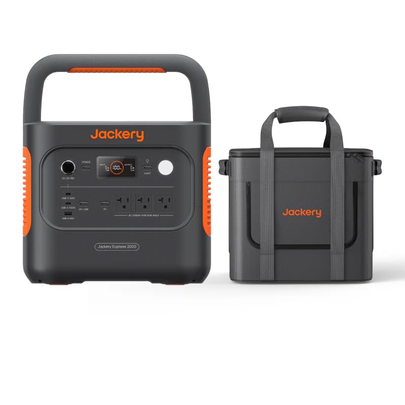 Jackery Explorer 2000 v2 Portable Power Station, 2042Wh LiFePO4 Home Backup Battery, 2200W AC Output