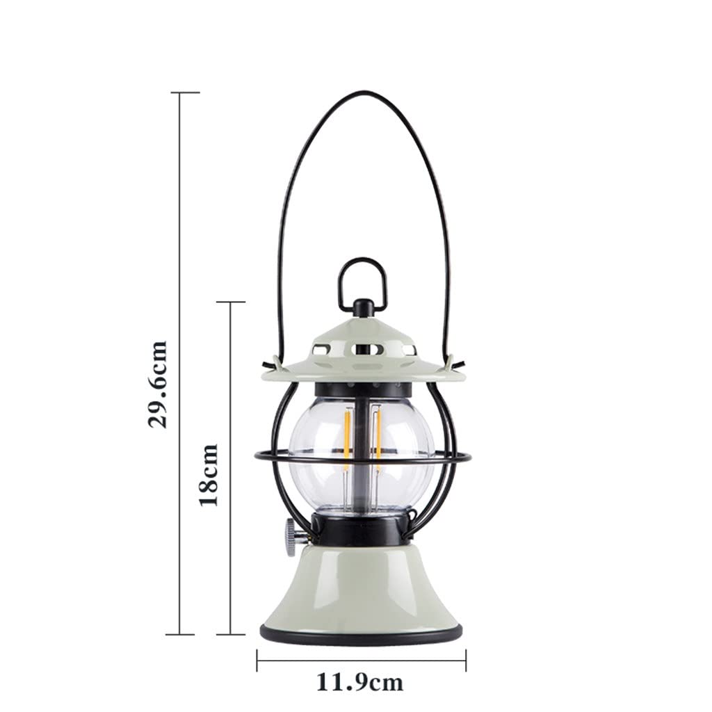 LED Retro Outdoor Camping Lantern Rechargeable Tent Light Adjust Modes 200h Runtime