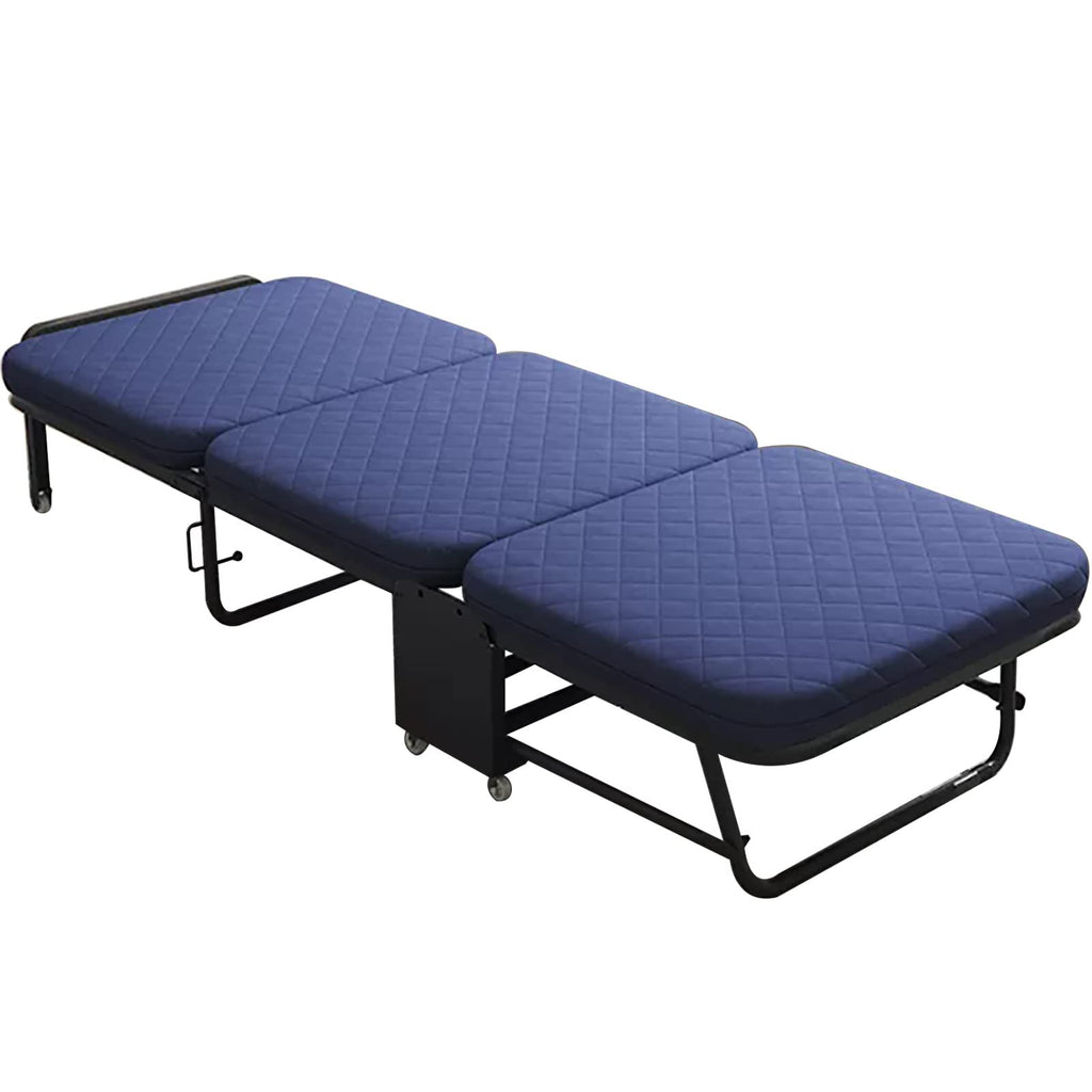 Adjustable Heavy-Duty Folding Camping Cot with Wheels
