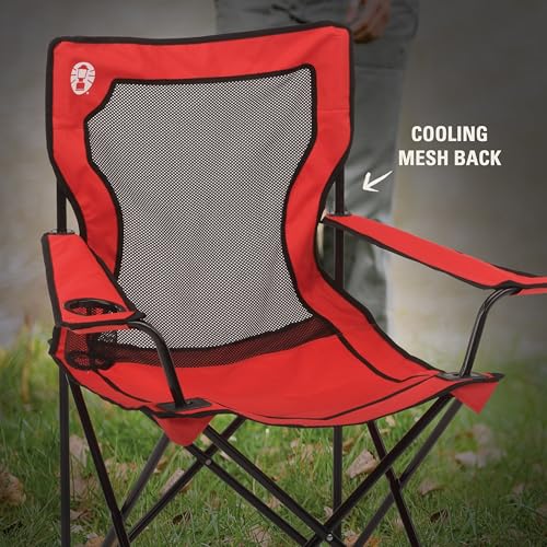 Mesh Camping Chair with Cup Holder & Carry Bag