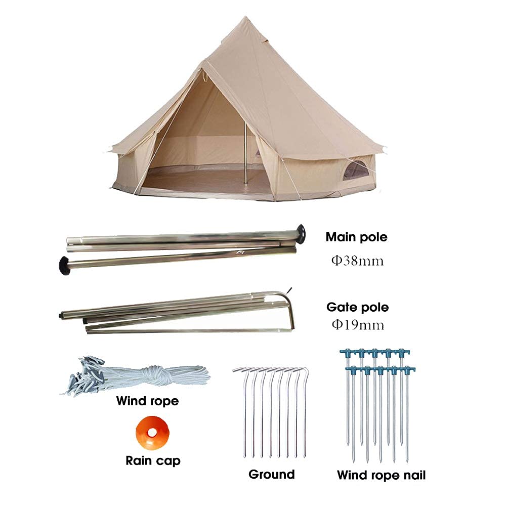 Canvas Mongolian Yurt Bell Tent 6M – 4-Season Green
