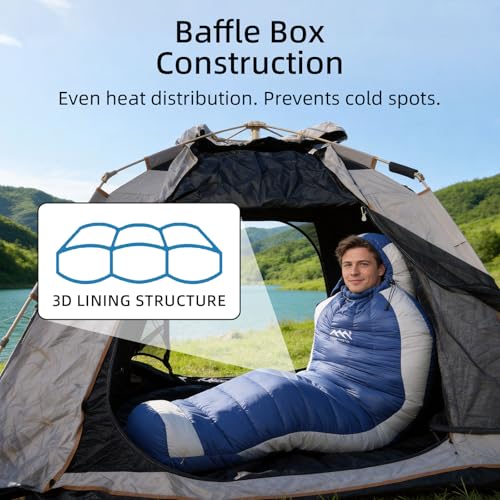 HLITMOUT Down Sleeping Bag with Pillow,Ultralight and Compact