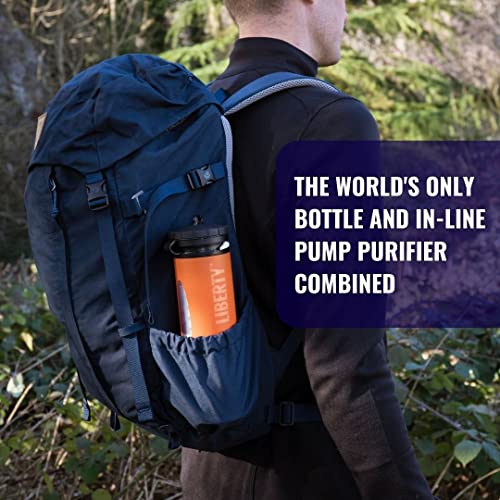 15oz Water Filter & Purifier Bottle for Travel & Hiking