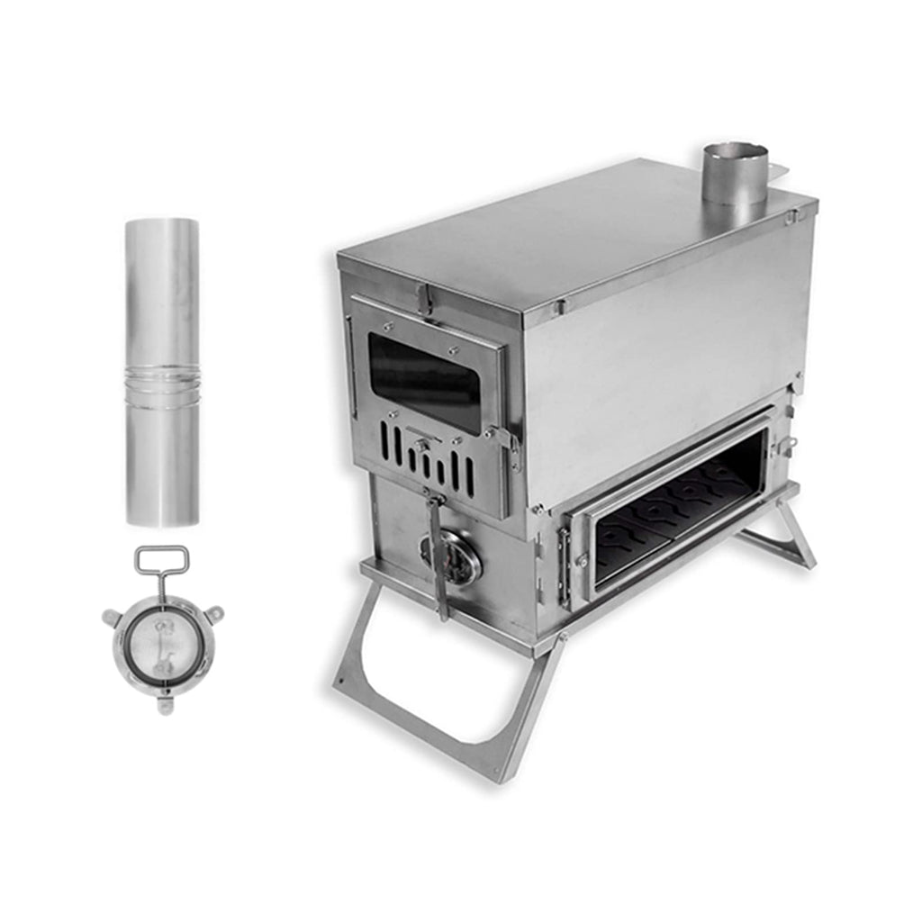 Titanium Wood Burning Tent Stove with Chimney Pipes