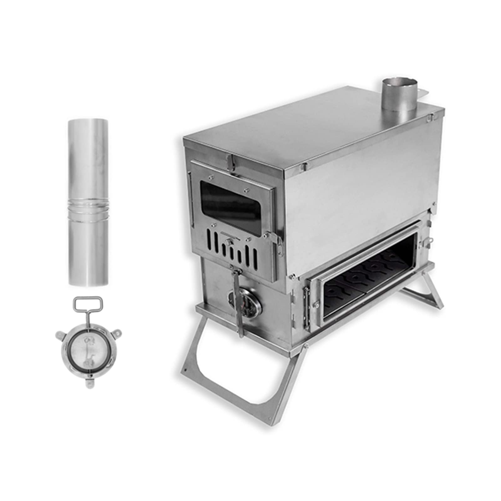 Titanium Wood Burning Tent Stove with Chimney Pipes