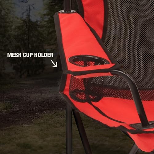 Mesh Camping Chair with Cup Holder & Carry Bag