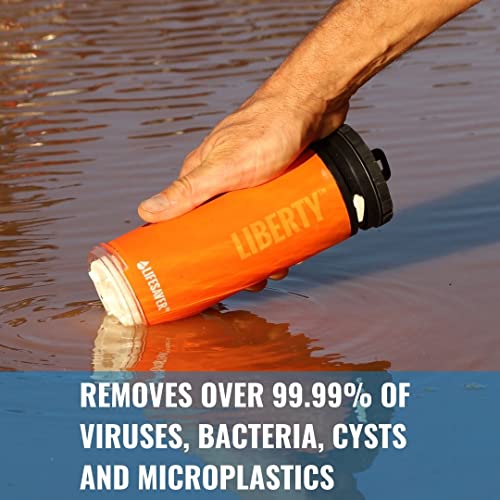 15oz Water Filter & Purifier Bottle for Travel & Hiking