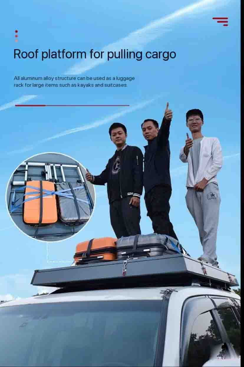 Aluminum Hard Shell Car Roof Tent – Orange, Large