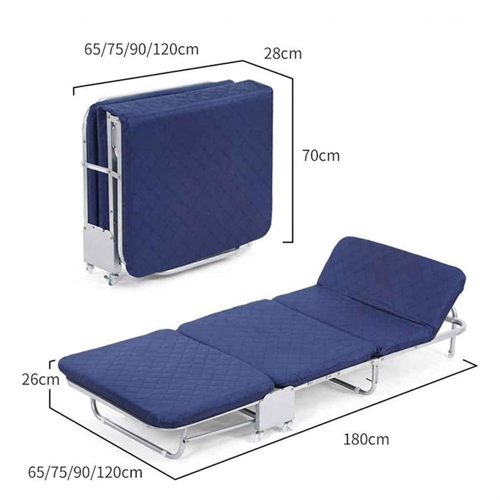 Portable Single Folding Camping Cot – Brown 180 × 90 × 26 cm