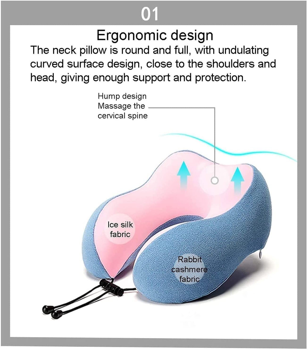 U-Shaped Memory Foam Travel Neck Support Pillow