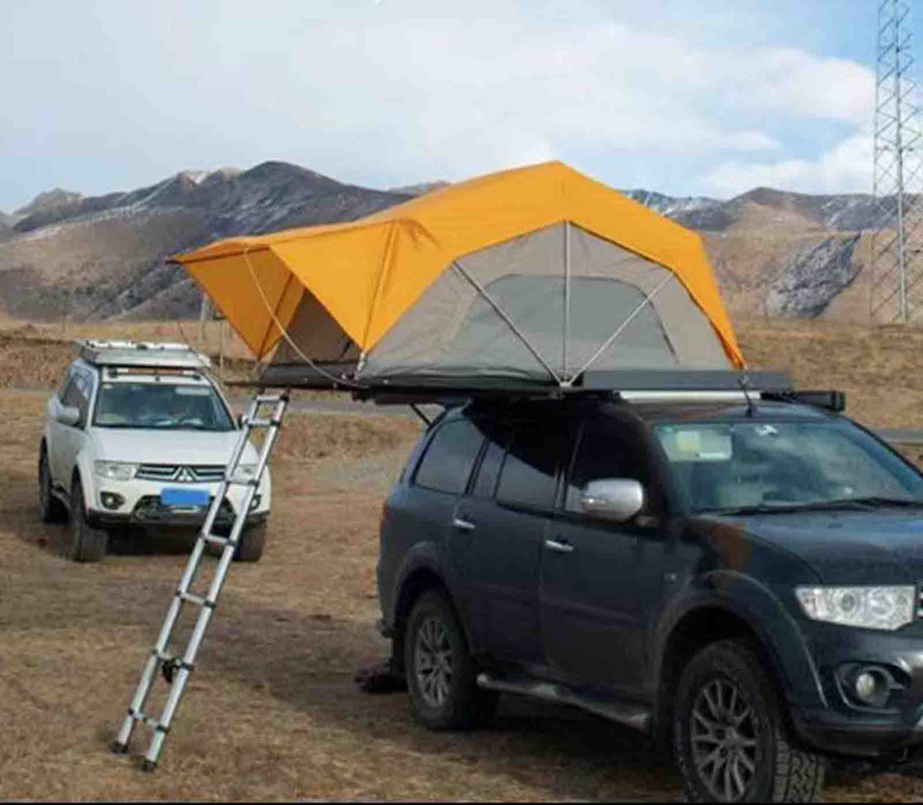Aluminum Hard Shell Car Roof Tent – Orange, Large