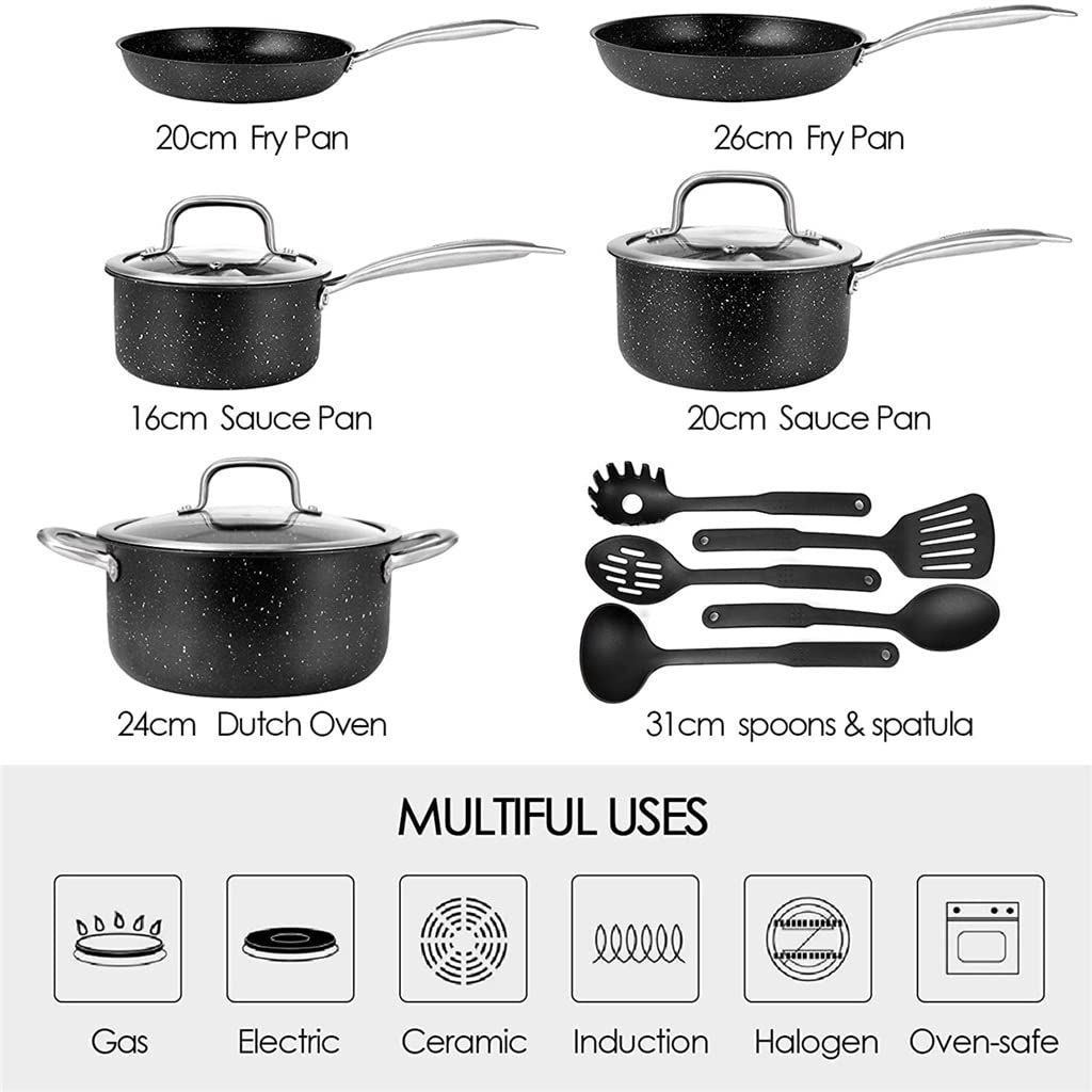Cookware Set Aluminum Cooking Water Kettle Pan Pot Tableware Equipment