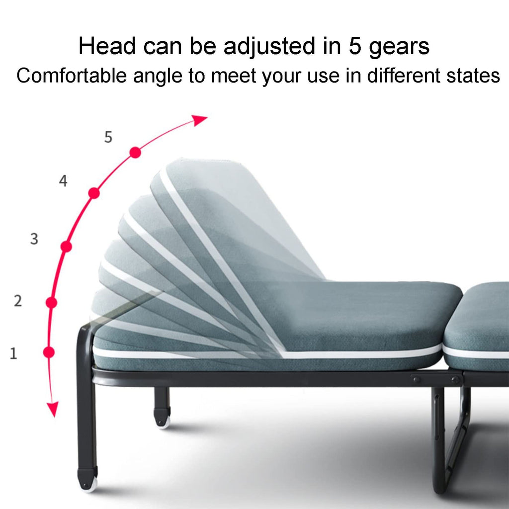 Adjustable Heavy-Duty Folding Camping Cot with Wheels