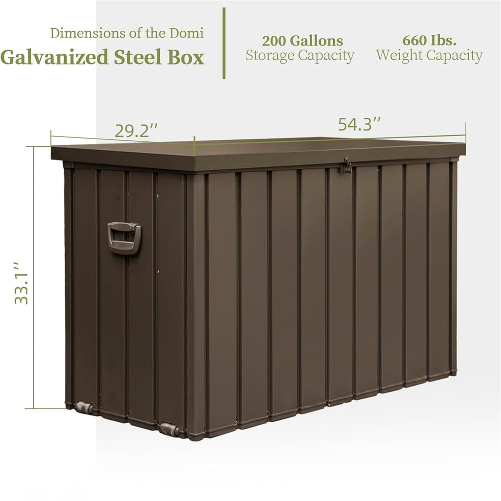 200-Gallon Waterproof Outdoor Storage Deck Box – Dark Brown