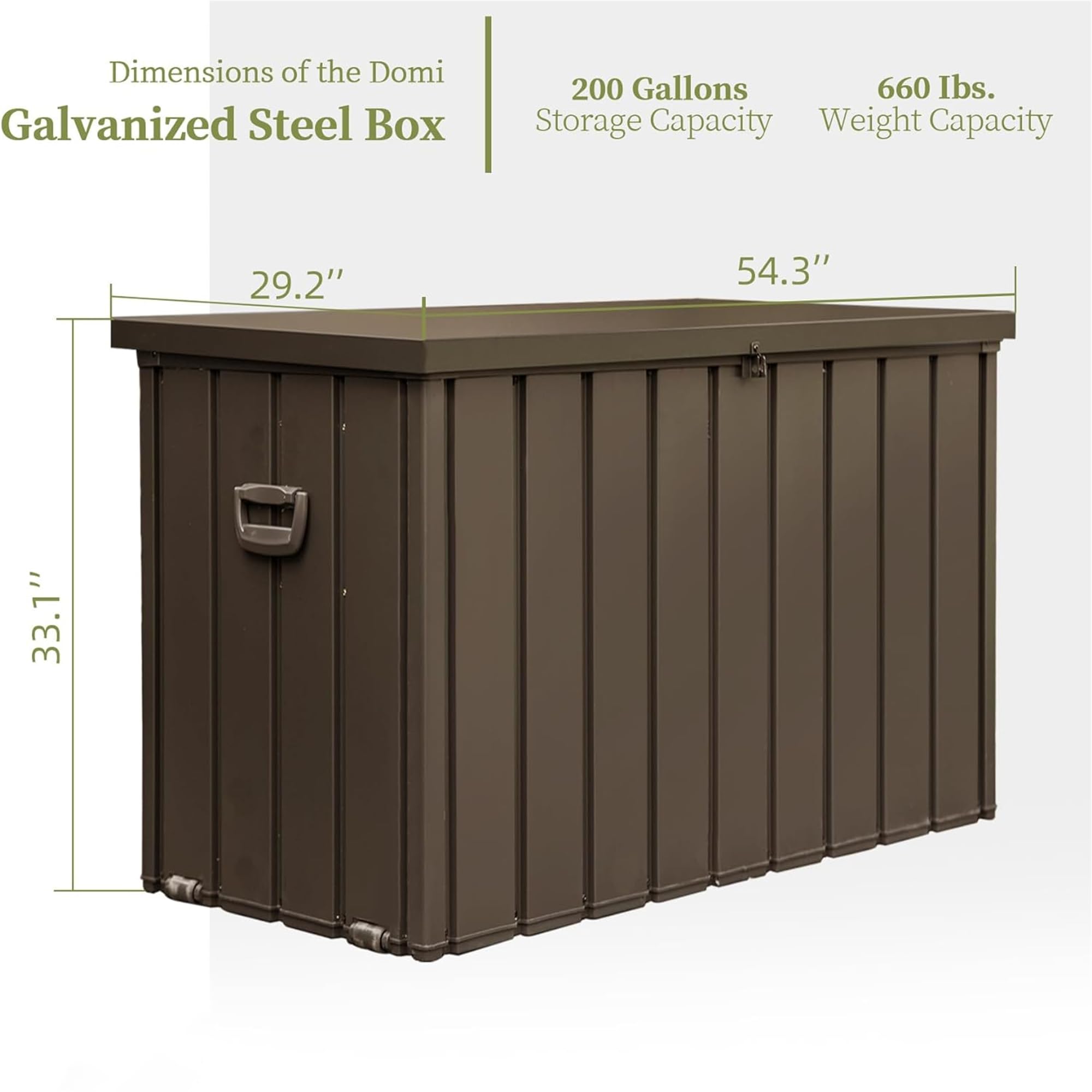 200-Gallon Waterproof Outdoor Storage Deck Box – Dark Brown