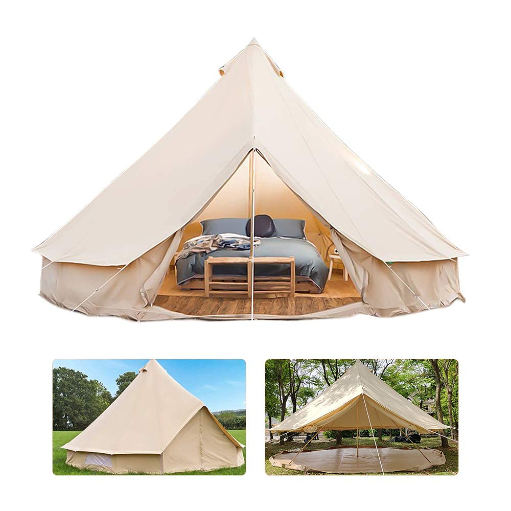Canvas Mongolian Yurt Bell Tent 6M – 4-Season Green
