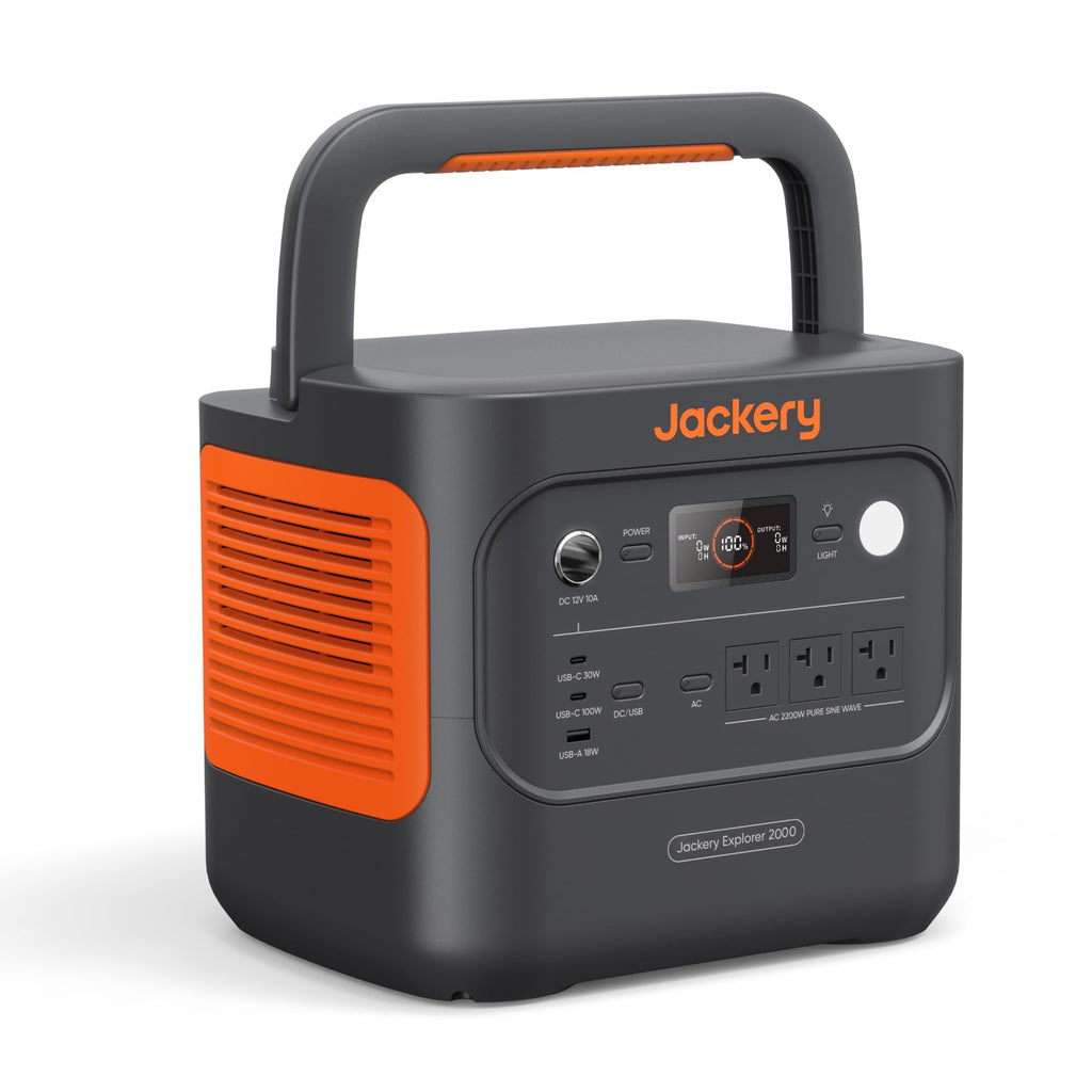 Jackery Explorer 2000 v2 Portable Power Station, 2042Wh LiFePO4 Home Backup Battery, 2200W AC Output