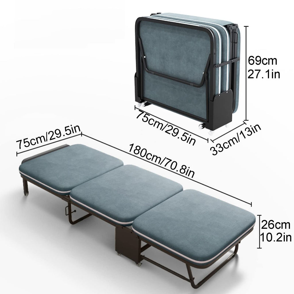 Adjustable Heavy-Duty Folding Camping Cot with Wheels