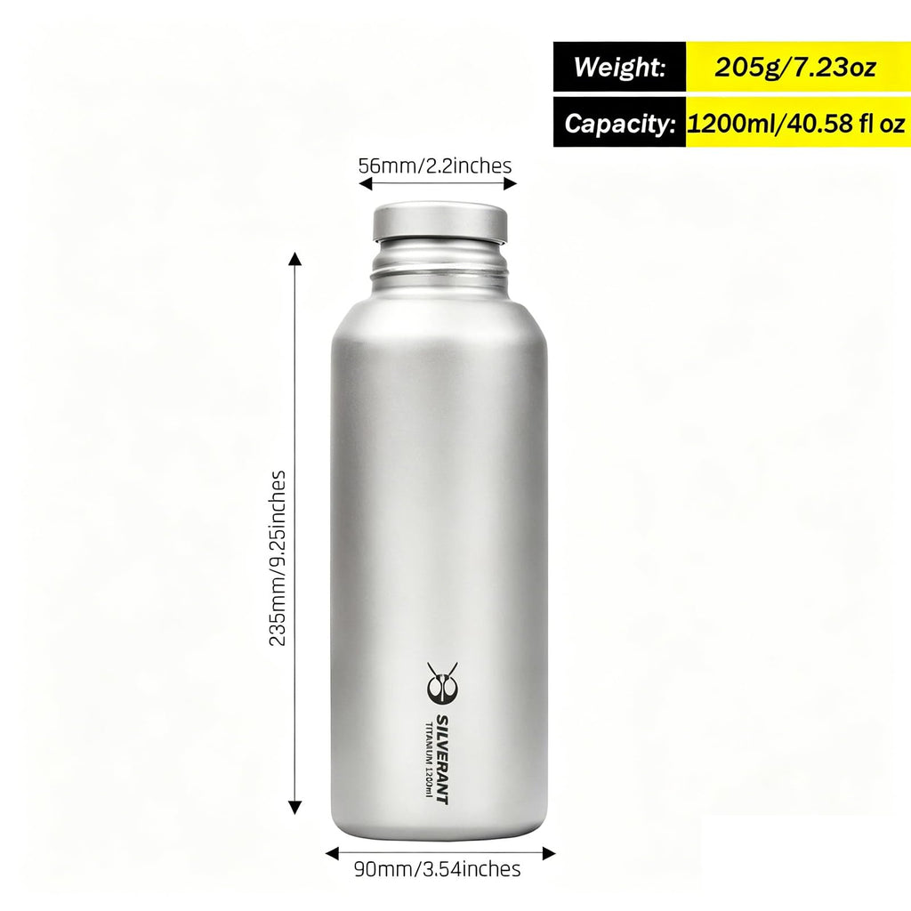 Leakproof Titanium Water Bottle with Thermal Sleeve & Clip Cap