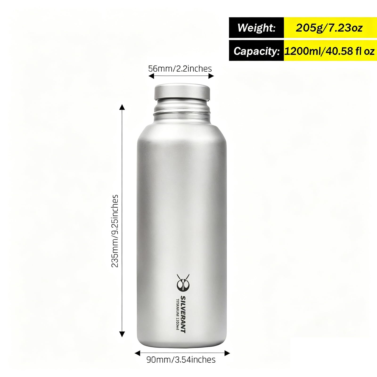 Leakproof Titanium Water Bottle with Thermal Sleeve & Clip Cap