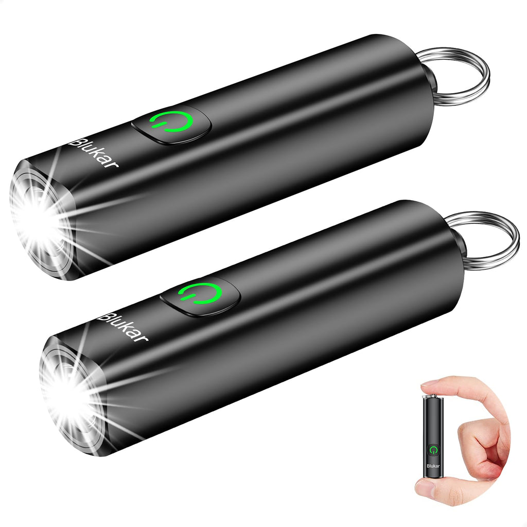 Blukar EDC Rechargeable Keychain Flashlight, 360L Mini Portable Flash Light