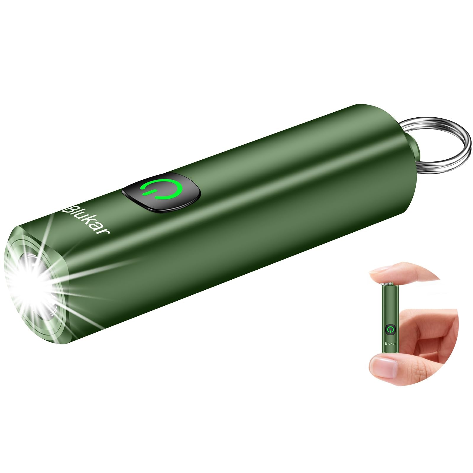 Blukar EDC Rechargeable Keychain Flashlight, 360L Mini Portable Flash Light