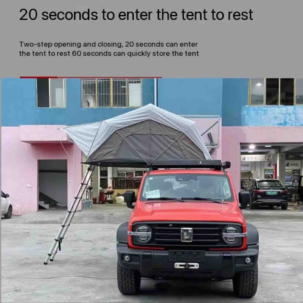 Aluminum Hard Shell Car Roof Tent – Orange, Large