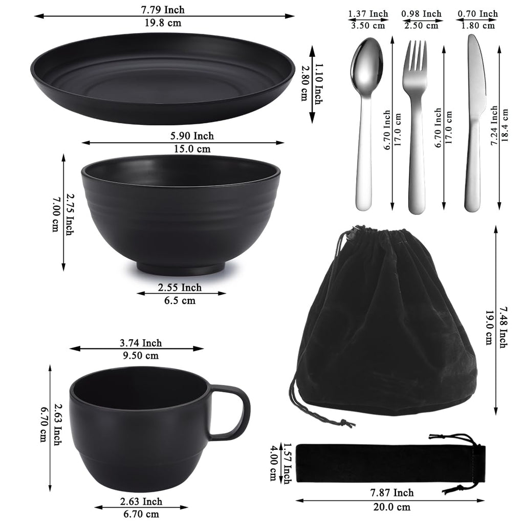 Reusable Camping Utensils & Tableware Set