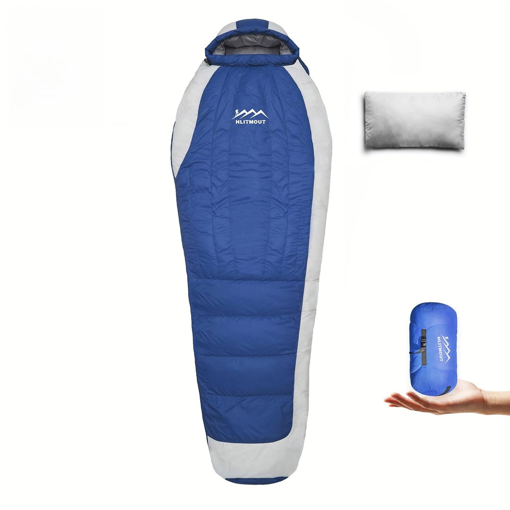 HLITMOUT Down Sleeping Bag with Pillow,Ultralight and Compact
