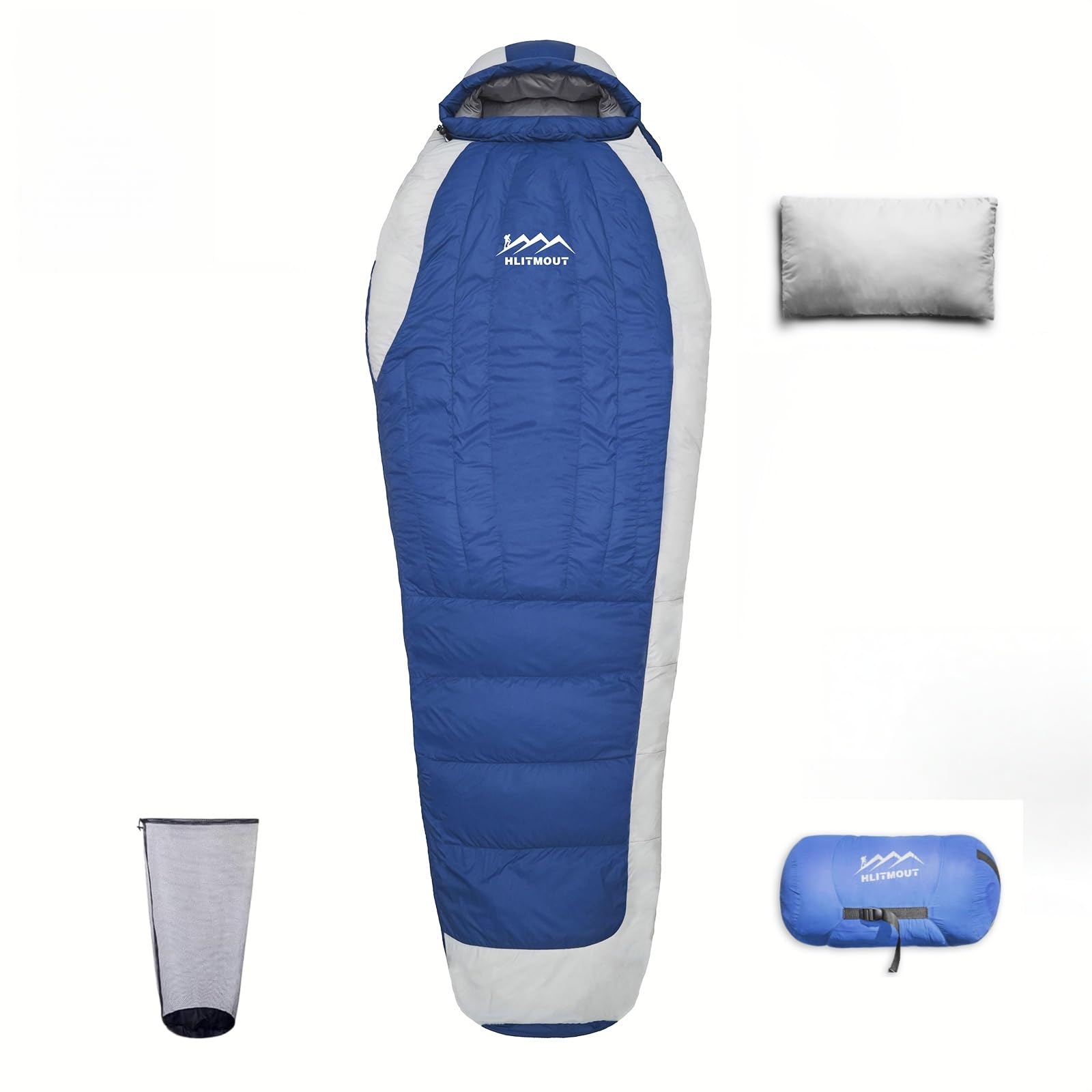 HLITMOUT Down Sleeping Bag with Pillow,Ultralight and Compact