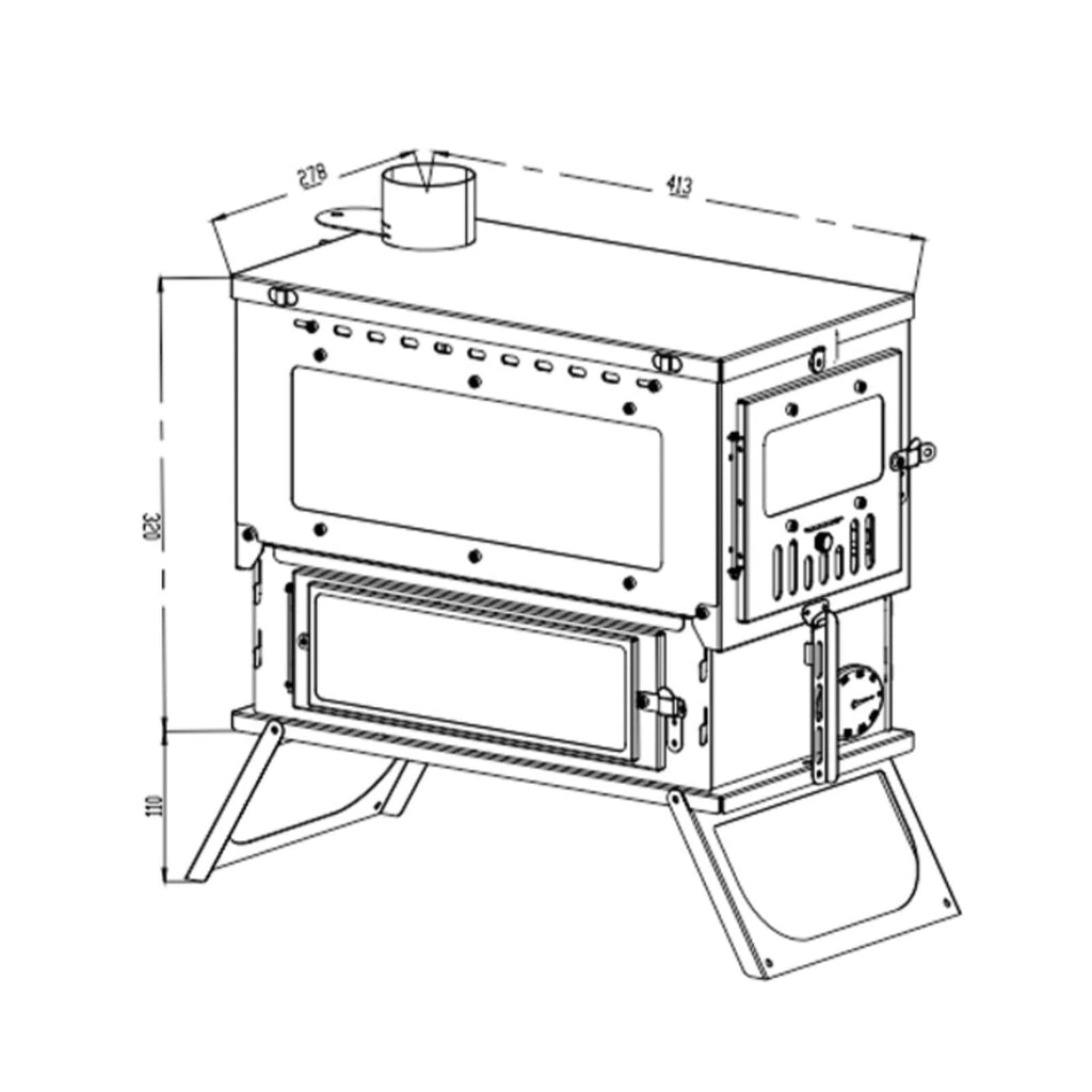 Titanium Wood Burning Tent Stove with Chimney Pipes