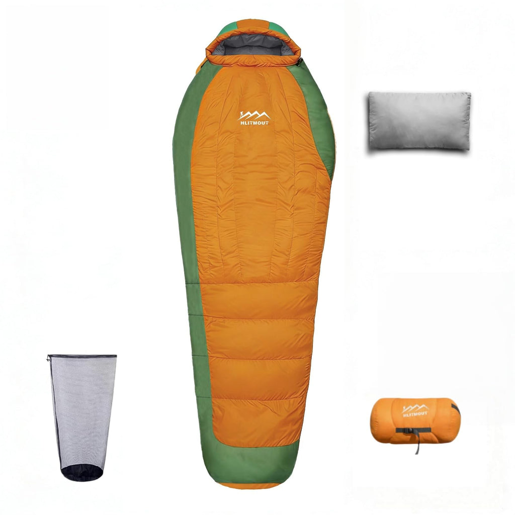 HLITMOUT Down Sleeping Bag with Pillow,Ultralight and Compact