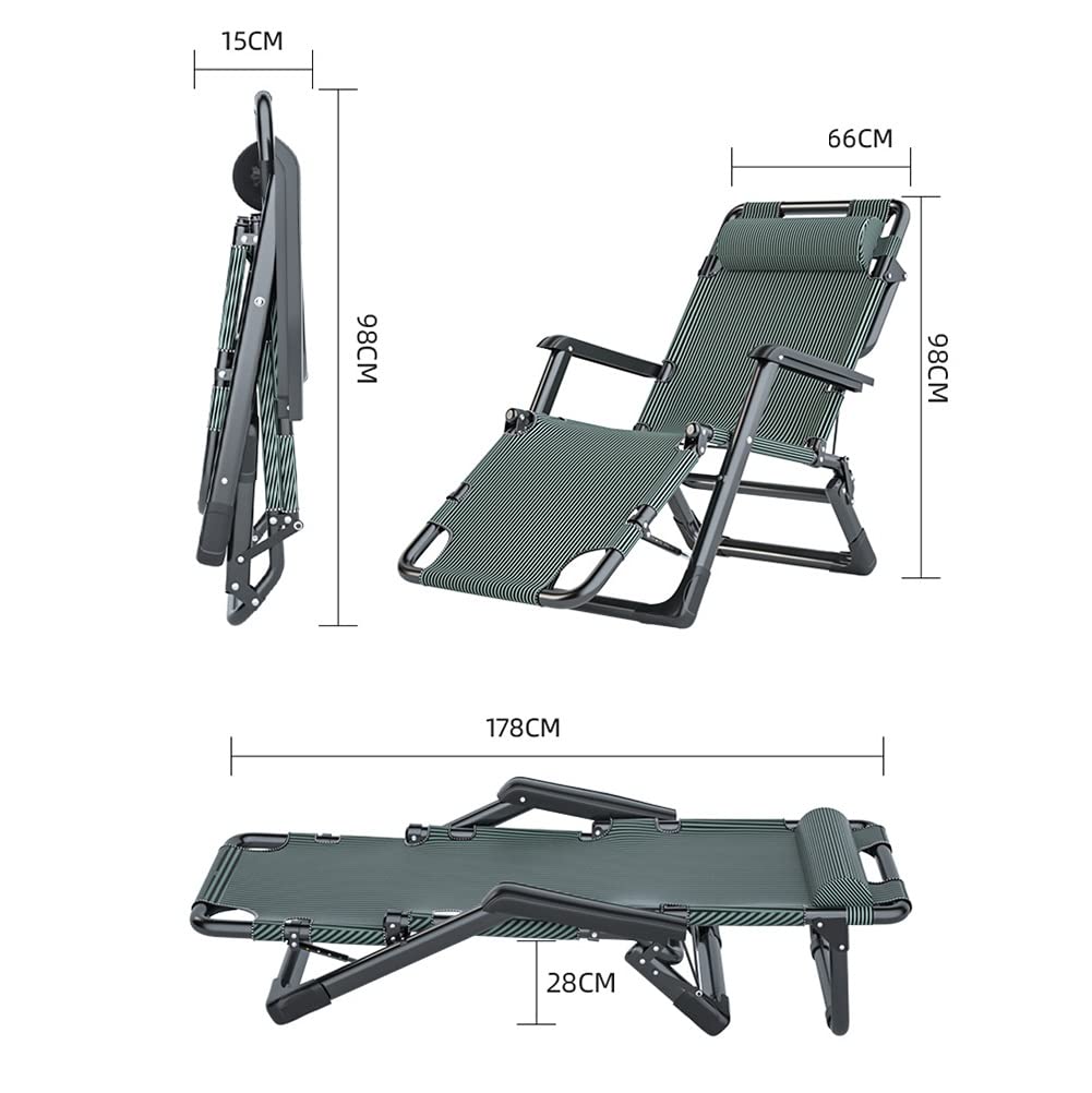 Adjustable Folding Reclining Chair with Headrest – 200KG Capacity