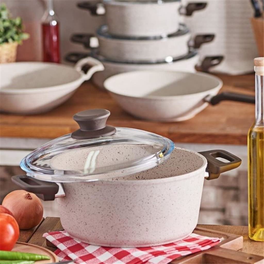 5-Piece Non-Stick Granite Cookware Set – 24/28/28 cm