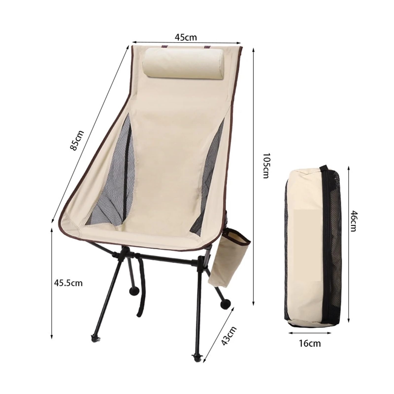 Ultralight High-Back Aluminum Folding Camping Chair