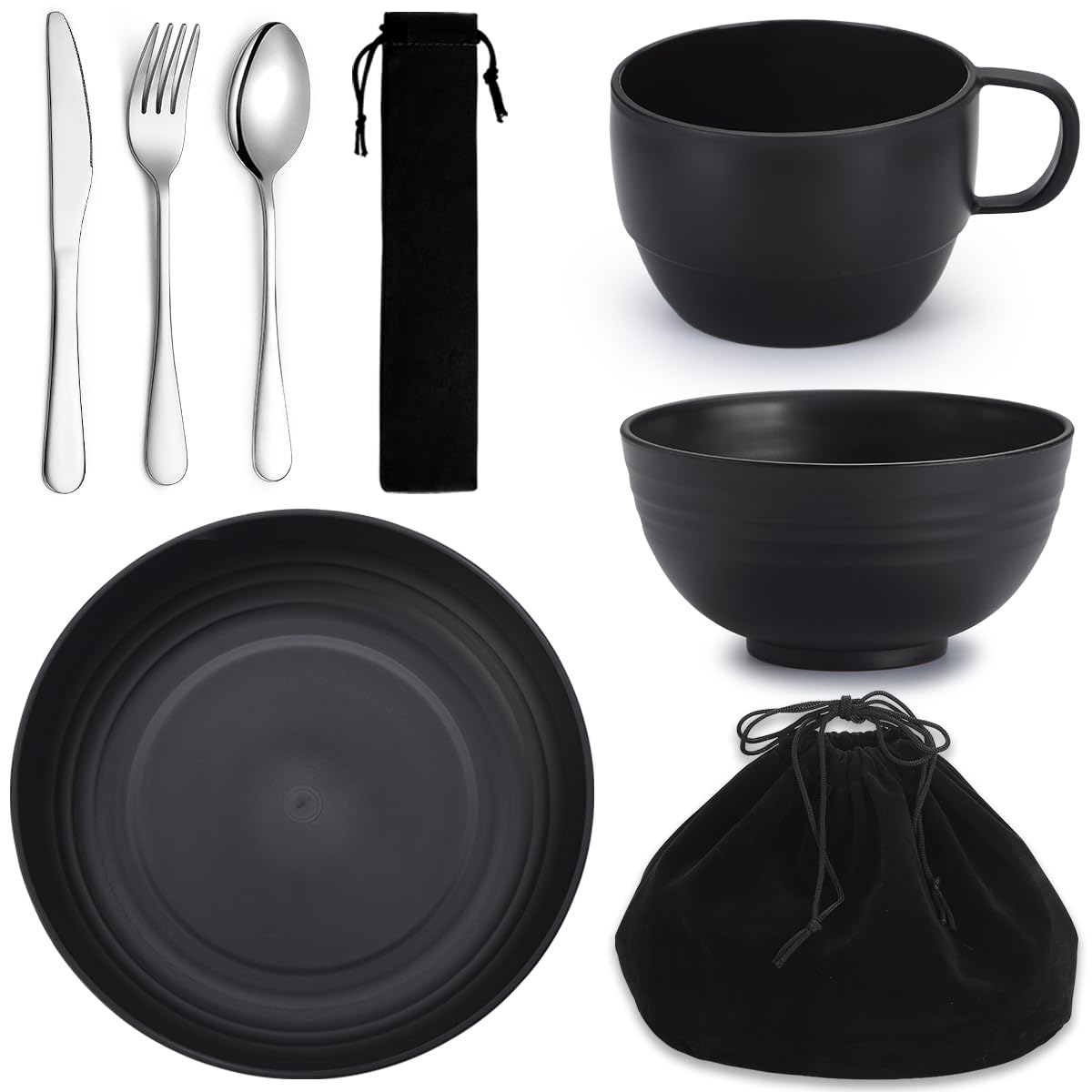 Reusable Camping Utensils & Tableware Set