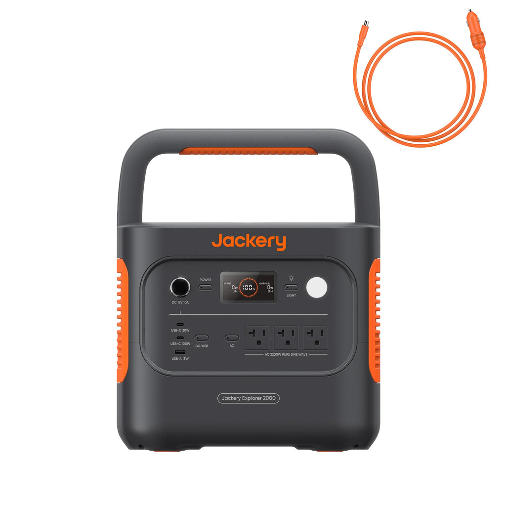 Jackery Explorer 2000 v2 Portable Power Station, 2042Wh LiFePO4 Home Backup Battery, 2200W AC Output