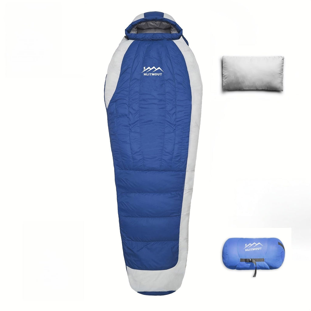 HLITMOUT Down Sleeping Bag with Pillow,Ultralight and Compact