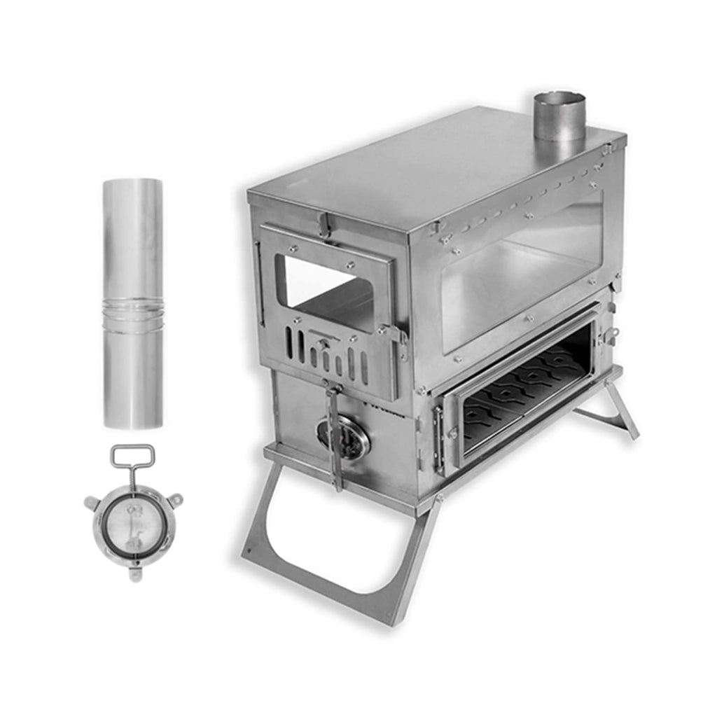 Titanium Wood Burning Tent Stove with Chimney Pipes