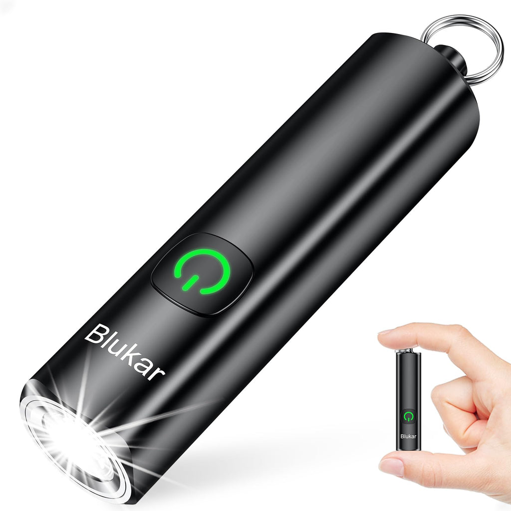 Blukar EDC Rechargeable Keychain Flashlight, 360L Mini Portable Flash Light