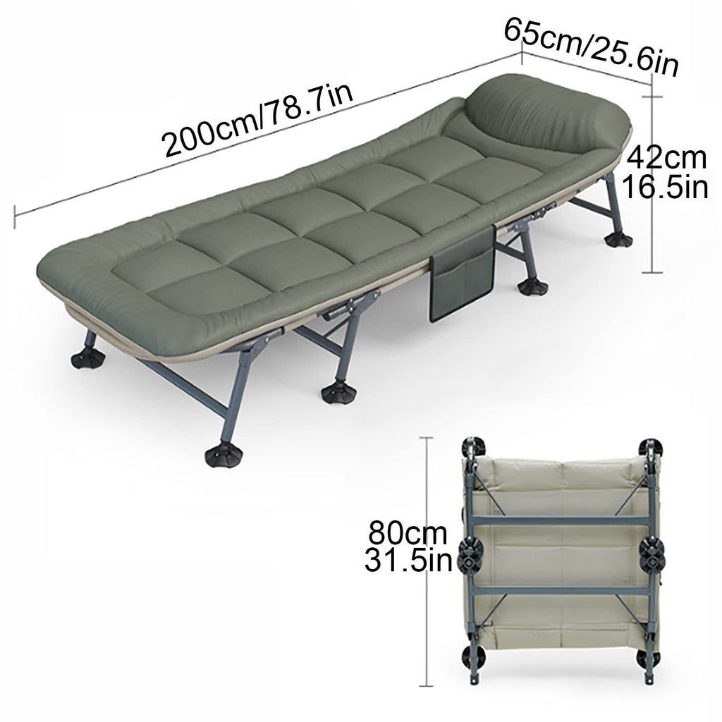 Portable Folding Camping Cot, Cribs for Adults, 6 Position Folding Outdoor Loungers, Outdoor Folding Lounger, Sleeping Cot with Storage Bag and Cover Against