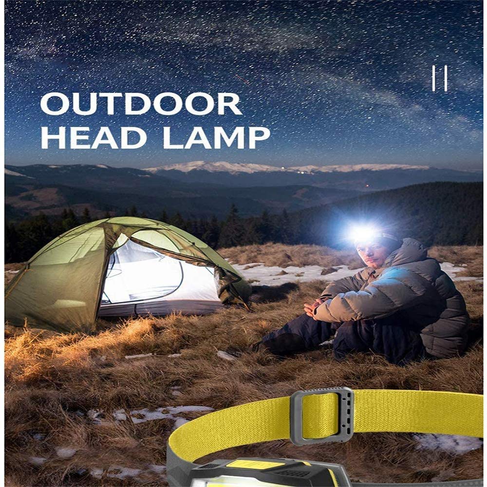 USB Rechargeable Sensor Headlamp – 4 Light Modes, 45° Adjustable