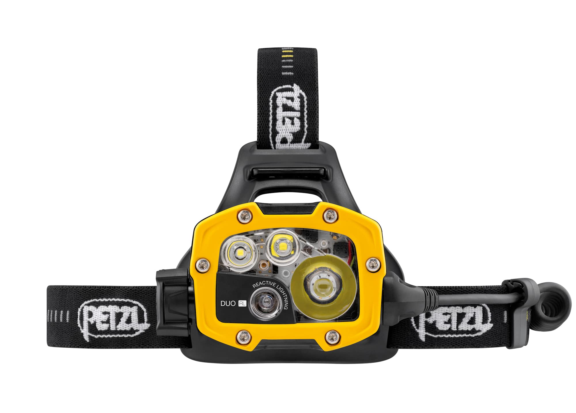PETZL Duo RL Rechargeable Headlamp with Reactive Lighting - 3000 Lumens - Black/Yellow
