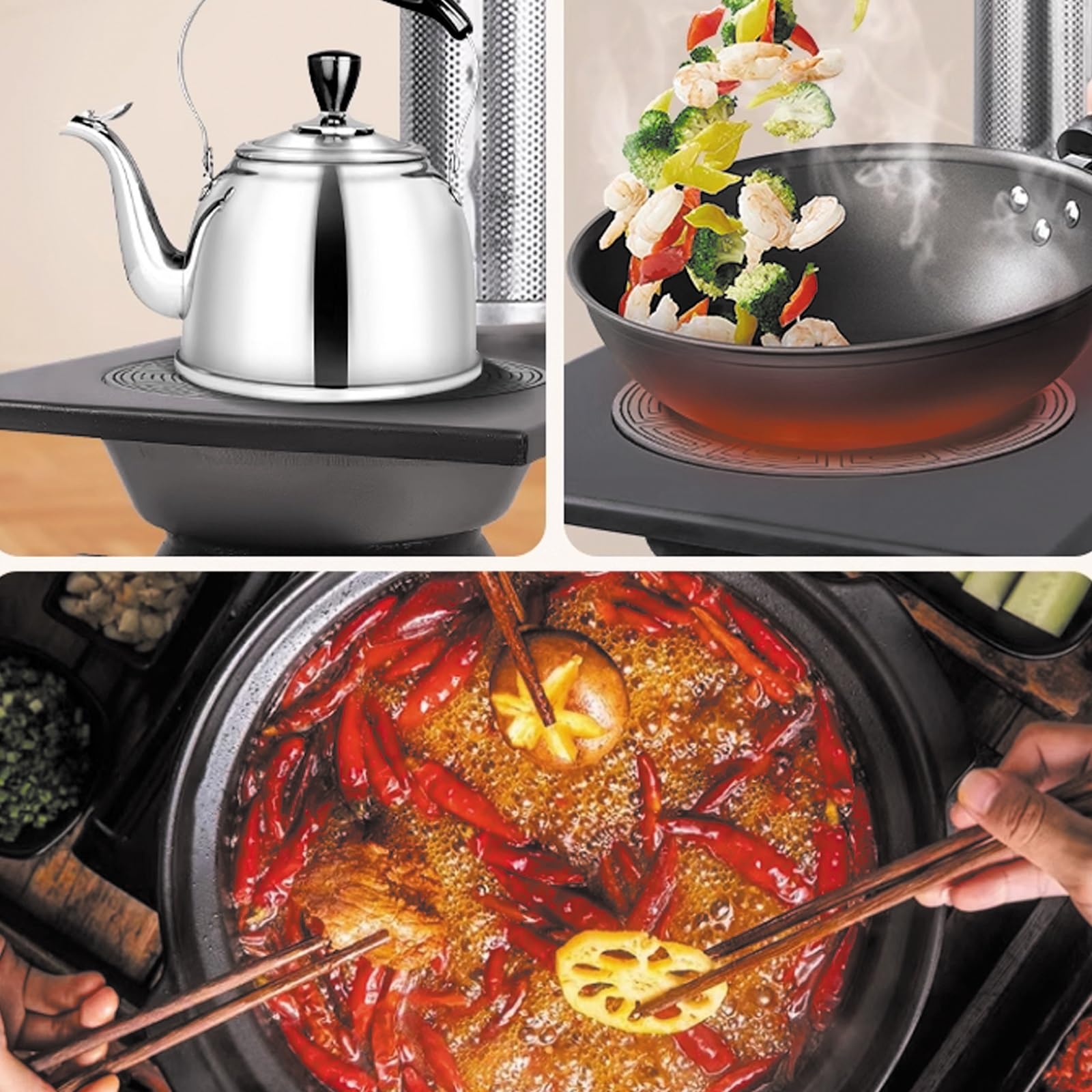 Portable Cast Iron Wood Burning Camping Stove