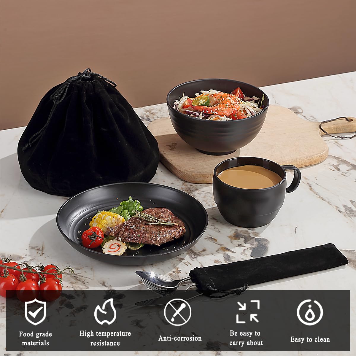 Reusable Camping Utensils & Tableware Set